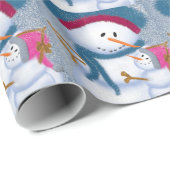 De illustratie Sneeuwmamma en Sneeuwmeisje Cadeaupapier (Rol Hoek)