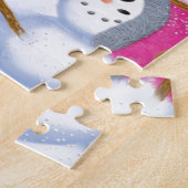 De illustratie Sneeuwmamma en Sneeuwmeisje Legpuzzel (Zijkant)