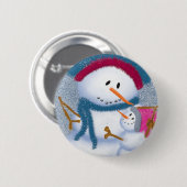 De illustratie Sneeuwmamma en Sneeuwmeisje Ronde Button 5,7 Cm (Voorkant /achterkant)