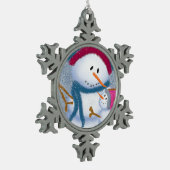 De illustratie SnowMomma en SnowGirl Tin Sneeuwvlok Ornament (Links)