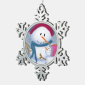 De illustratie SnowMomma en SnowGirl Tin Sneeuwvlok Ornament (Rechts)