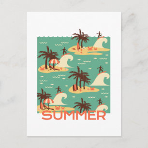 De illustratie Surfing Cartoon Briefkaart