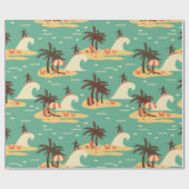 De illustratie Surfing Cartoon Cadeaupapier (Vlak)