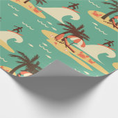 De illustratie Surfing Cartoon Cadeaupapier (Hoek)