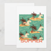 De illustratie Surfing Cartoon Feestdagenkaart (Voorkant / Achterkant)