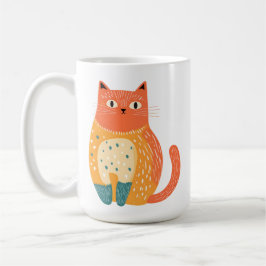 De illustratie toont een knuffelkitten koffiemok