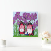 De illustratie van de Familie Ladybug Vierkante Klok (Huis)
