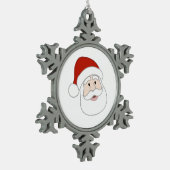 De Illustratie van de Kerstman Tin Sneeuwvlok Ornament (Links)