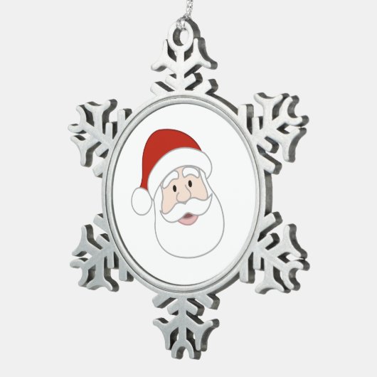 De Illustratie van de Kerstman Tin Sneeuwvlok Ornament (Rechts)