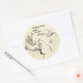 De illustratie van de kinderen krijgen snel goed ronde sticker (Envelop)