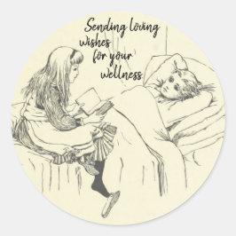 De illustratie van de kinderen krijgen snel goed ronde sticker