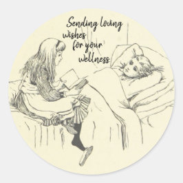 De illustratie van de kinderen krijgen snel goed ronde sticker