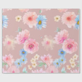 De illustratie van de waterverf van bloemen. Big S Cadeaupapier (Vlak)