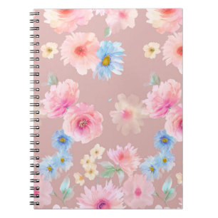 De illustratie van de waterverf van bloemen. Big S Notitieboek