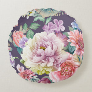 De illustratie van de waterverf van bloemen. Big S Rond Kussen