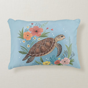 De illustratie van een zeeschildpad accent kussen