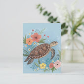 De illustratie van een zeeschildpad briefkaart (Staand voorkant)