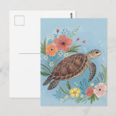 De illustratie van een zeeschildpad briefkaart (Voorkant / Achterkant)