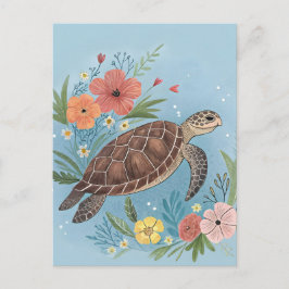 De illustratie van een zeeschildpad briefkaart