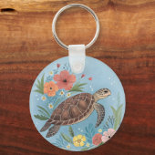 De illustratie van een zeeschildpad sleutelhanger (Voorkant)