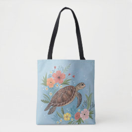 De illustratie van een zeeschildpad tote bag