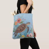De illustratie van een zeeschildpad tote bag (Dichtbij)