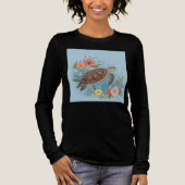 De illustratie van een zeeschildpad Tri-Blend shirt (Voorkant)