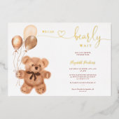 De illustratie van het beer van de klap wacht vroe folie uitnodiging (Voorkant)