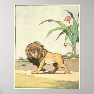 De illustratie van het Lion Story Book Poster