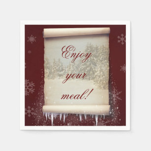 De Illustratie van het Perkament van de winter Servetten