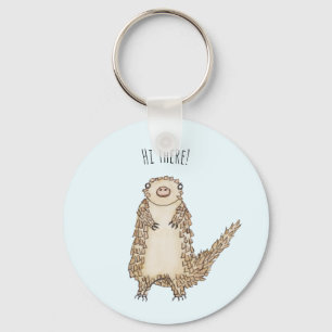 De Illustratie van Pangolin van de waterverf Sleutelhanger