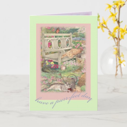 De illustratiegroeten van Purrfect van het Kaart (Gele Bloem)