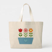 De Illustraties van de aanjager in een Blauw Canva Grote Tote Bag (Achterkant)