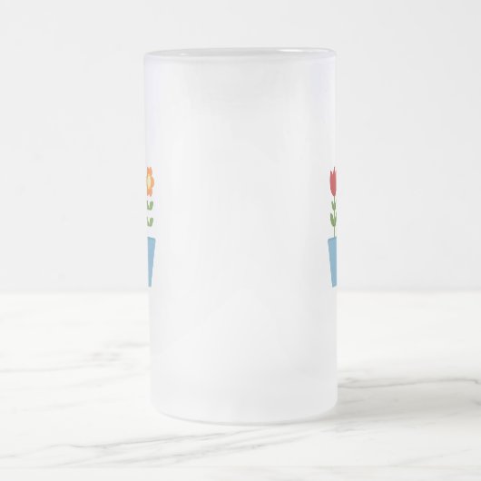 De Illustraties van de aanjager in een Blauw Canva Matglas Bierpul (Center)