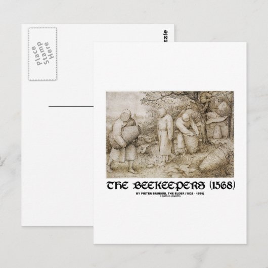 De imkers (1568) Pieter Brugel de Oude Briefkaart (Voorkant / Achterkant)