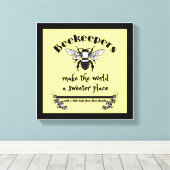 De imkers maken van de wereld een zoeter plek met canvas afdruk (Insitu (Houten vloer))