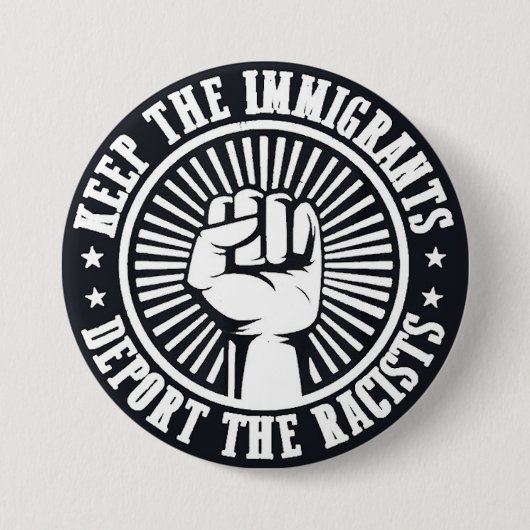 de immigranten houden ronde button 7,6 cm (Voorkant)
