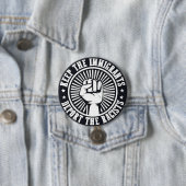de immigranten houden ronde button 7,6 cm (In situ)