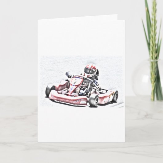 De In de schaduw gestelde Schets van Kart Raceauto Kaart (Voorkant)