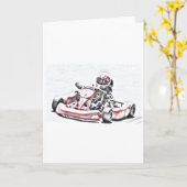 De In de schaduw gestelde Schets van Kart Raceauto Kaart (Gele Bloem)