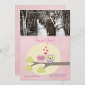 De in-liefde van uilen dankt u de Kaart van de (Voorkant / Achterkant)