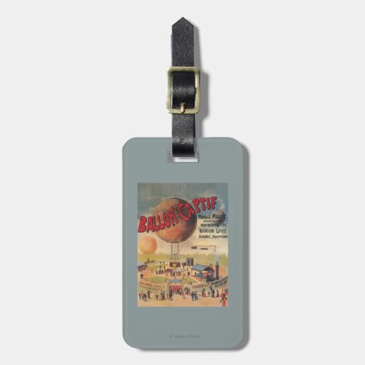 De in werking gestelde ballonverbindingen bij een bagagelabel (Voorkant verticaal)