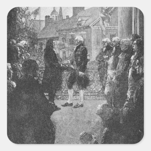 De inauguratie vierkante sticker (Voorkant)