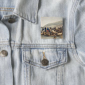 De inbraak van de zieke in Balaklava Vierkante Button 5,1 Cm (In situ)