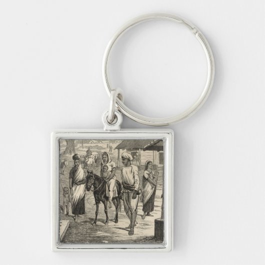 De Indiase hongersnood Sleutelhanger (Voorkant)