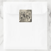 De Indiase hongersnood Vierkante Sticker (Tas)