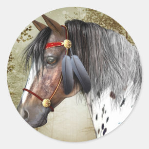De Indiase Pony Sticker - Rond