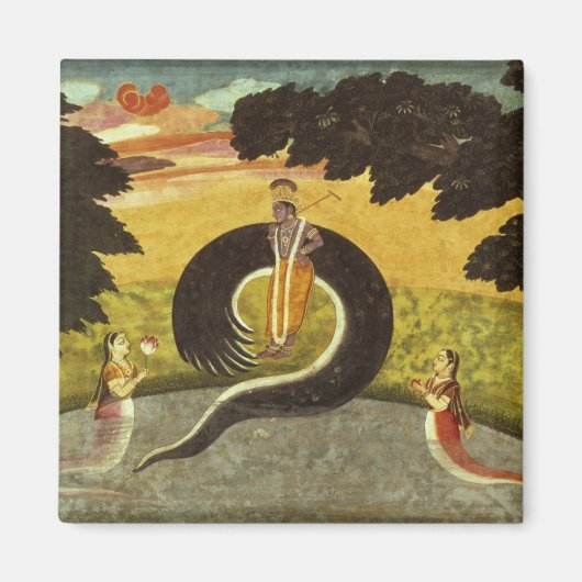 De indiening van Kaliya, Basohli, Pahari Magneet (Voorkant)