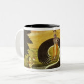 De indiening van Kaliya, Basohli, Pahari Tweekleurige Koffiemok (Voorkant links)