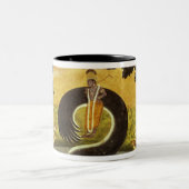 De indiening van Kaliya, Basohli, Pahari Tweekleurige Koffiemok (Center)